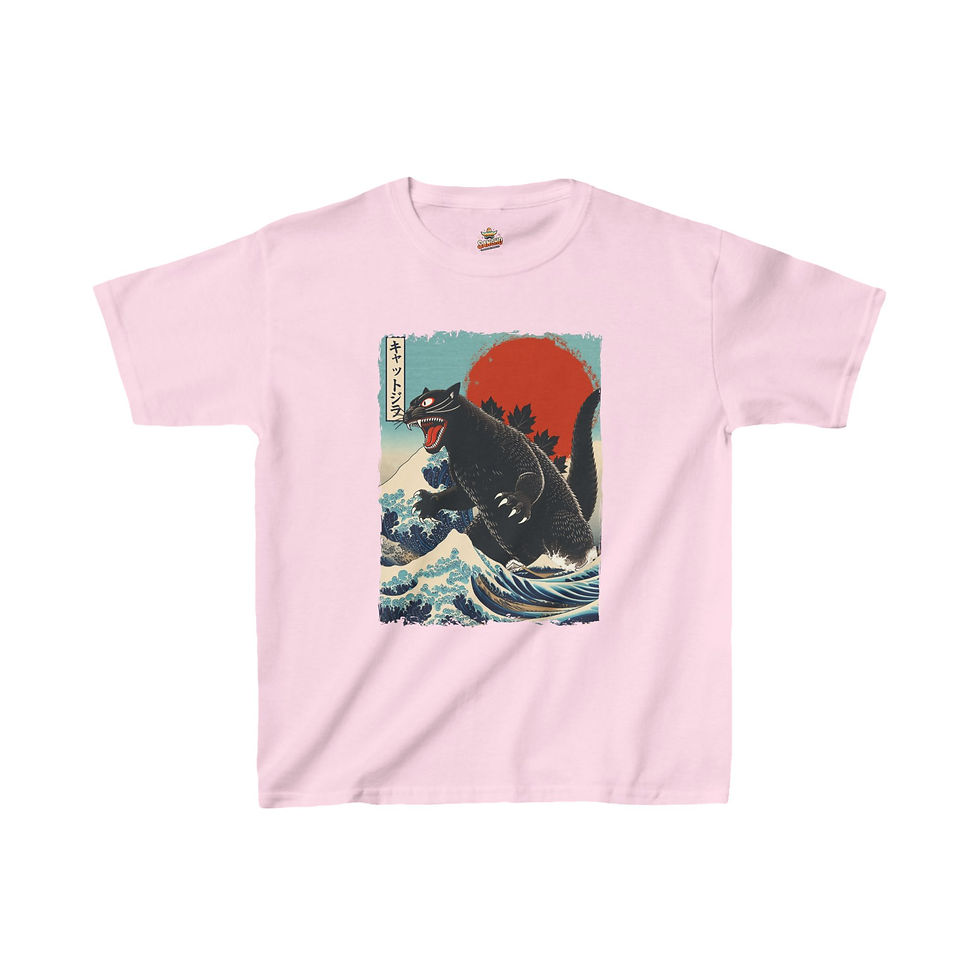 Thumbnail: Catzilla Japanese Art - Kids Heavy Cotton™ Tee