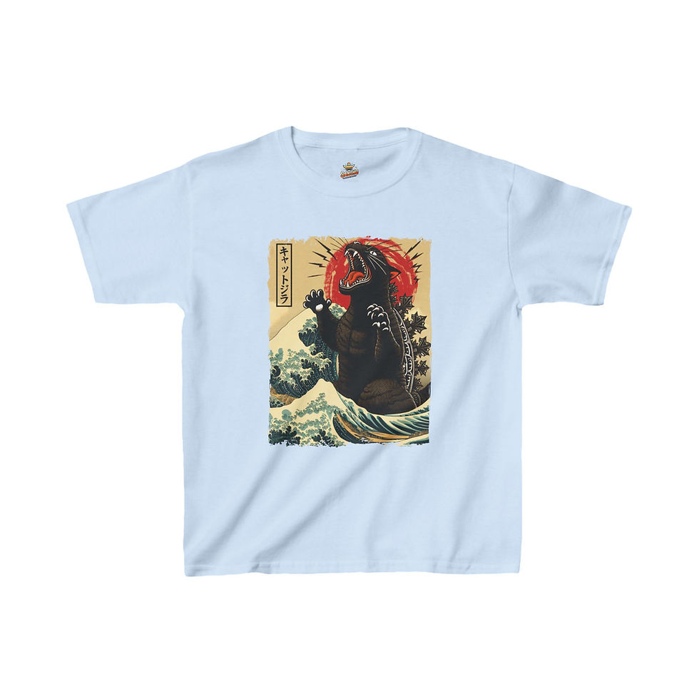 Thumbnail: Catzilla Japanese Art 2- Kids Heavy Cotton™ Tee