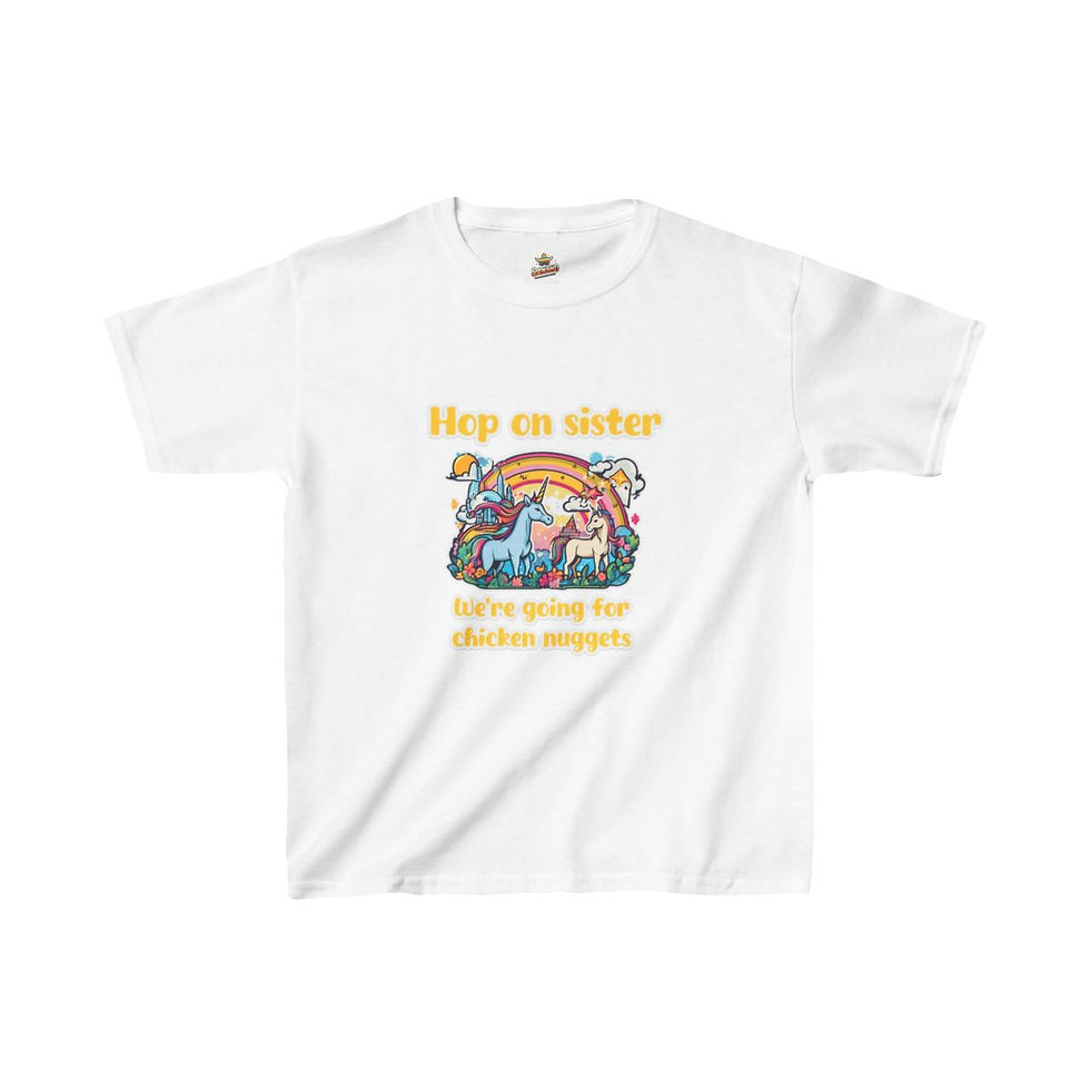 Thumbnail: Hop On Sister, We're Going For Chicken Nuggets - Kids Heavy Cotton™ Tee