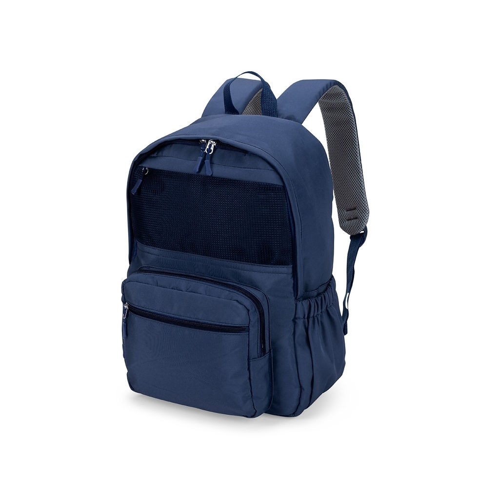 Mochila Oxford 23L impermeável com divisória para notebook 15,6", bolsos frontais, laterais com elástico e alças acolchoadas
