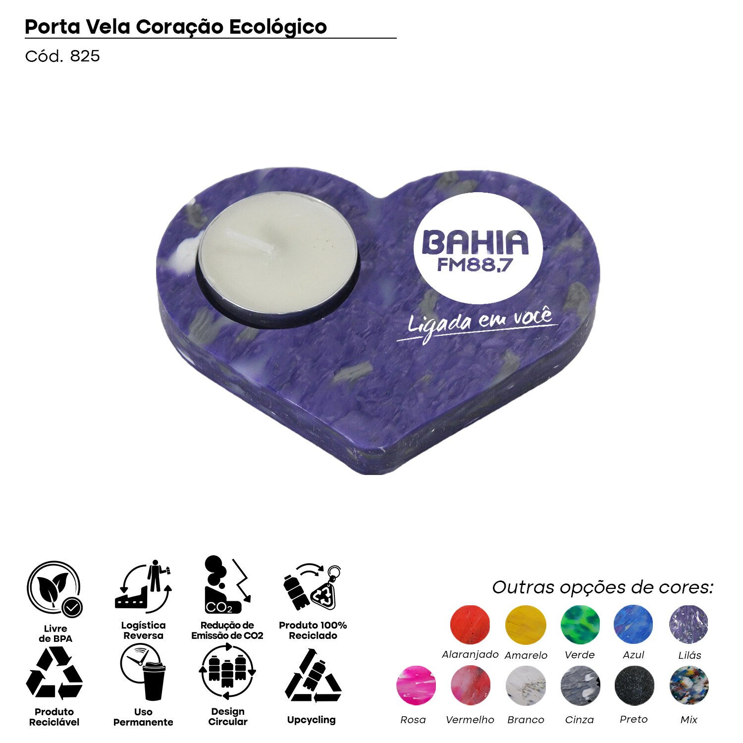 Porta-Velas Coração Ecológico