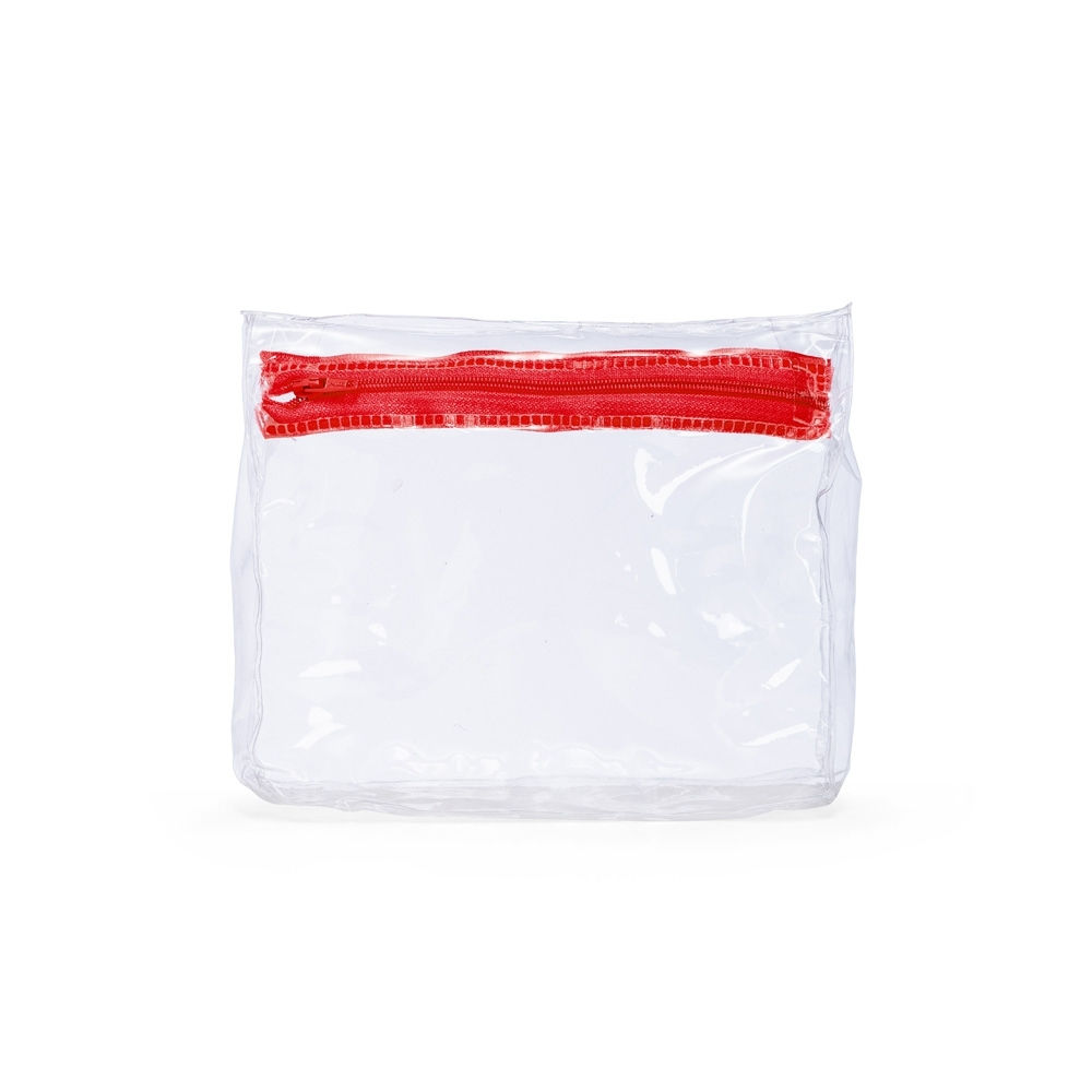 Nécessaire em PVC transparente com fechamento em zíper