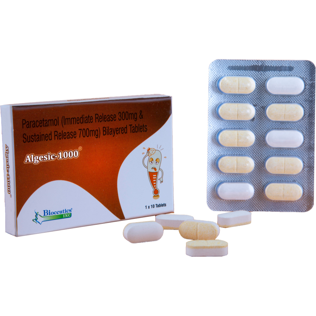 ALGESIC 1000 tablets with box and blister pack