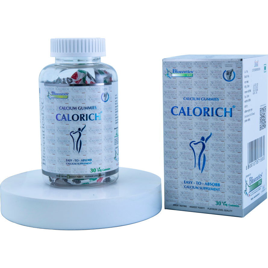 Calorich Gummies in a box with Container Bottle
