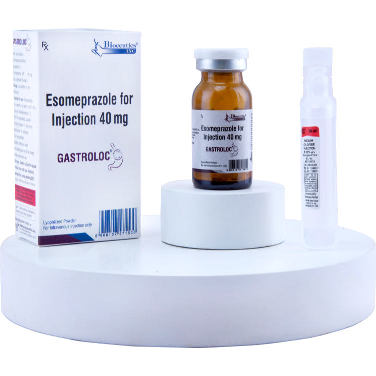 GASTROLOC Esomeprazole for Injection 40 mg vial and box