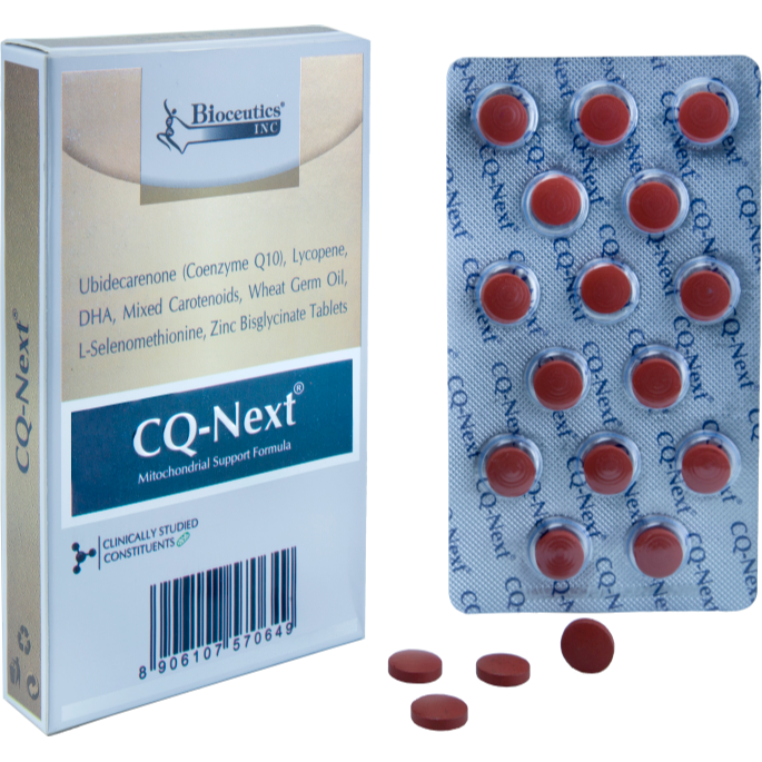 CQ-Next box and blister pack with red tablets