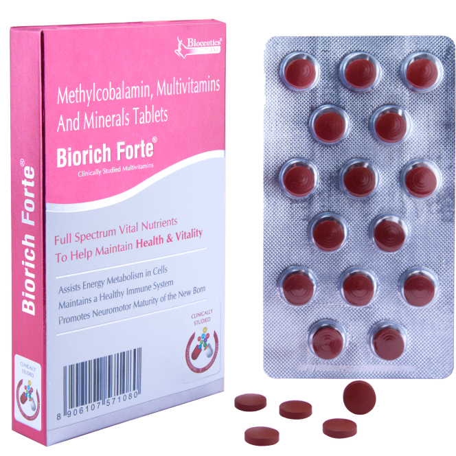 Biorich Forte Multivitamin and Minerals box and blister pack