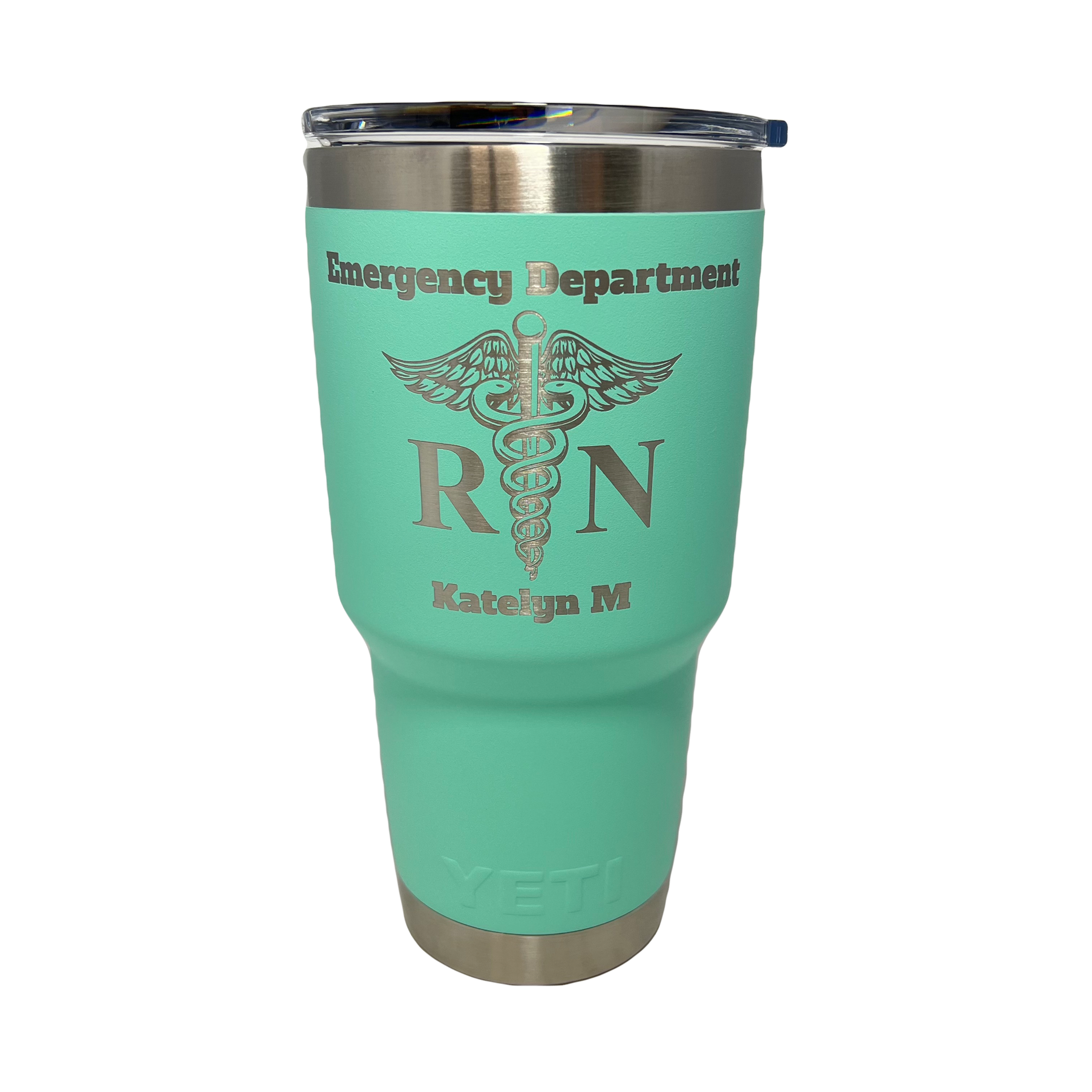 YETI RN Caduseus Engraved w/Custom Name YETI Rambler