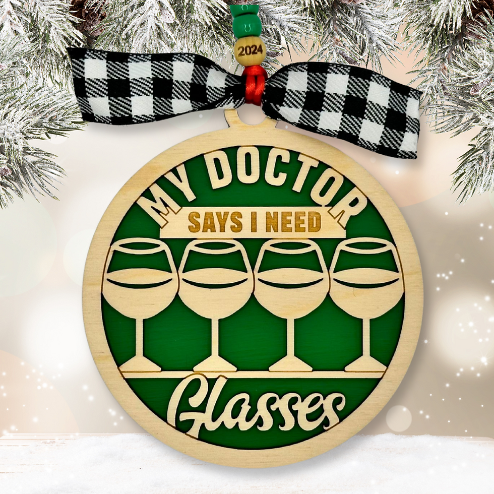 Thumbnail: Funny Wine Saying Ornament - Your Choice of 14 designs