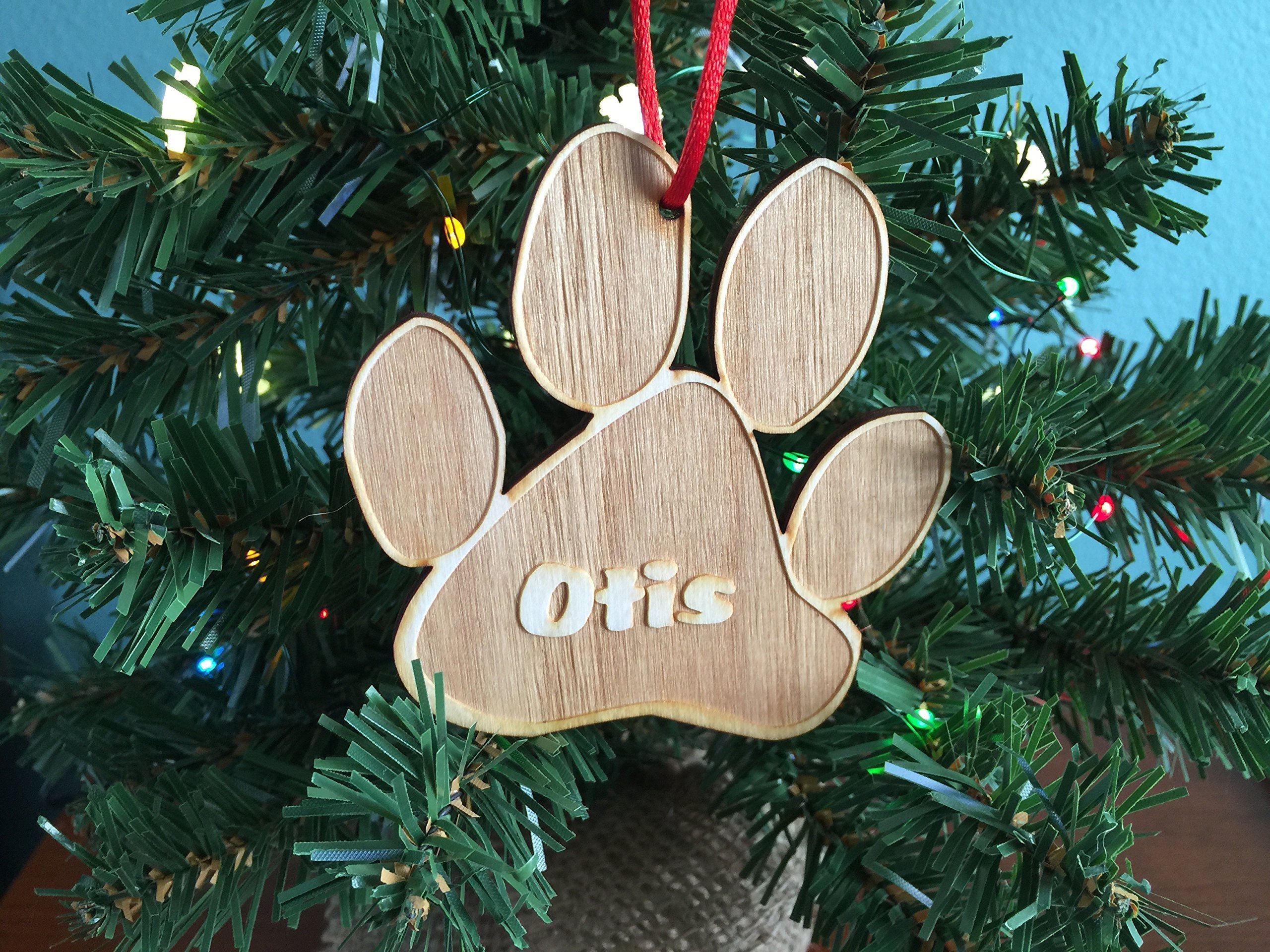 Paw Print Pet Ornament Personalized, Dog Ornament, Cat Ornament