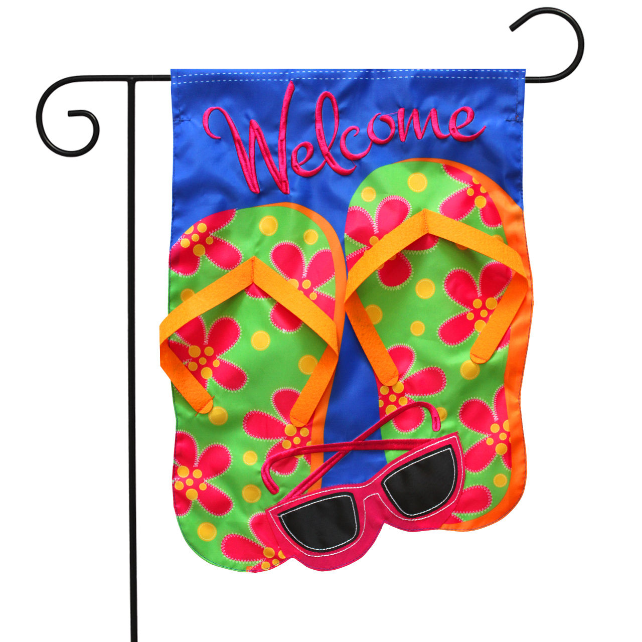 Flip Flops Applique Garden Flag