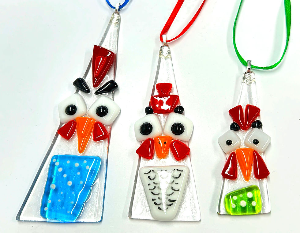 Thumbnail: Funky Chicken Sun Catchers Front View