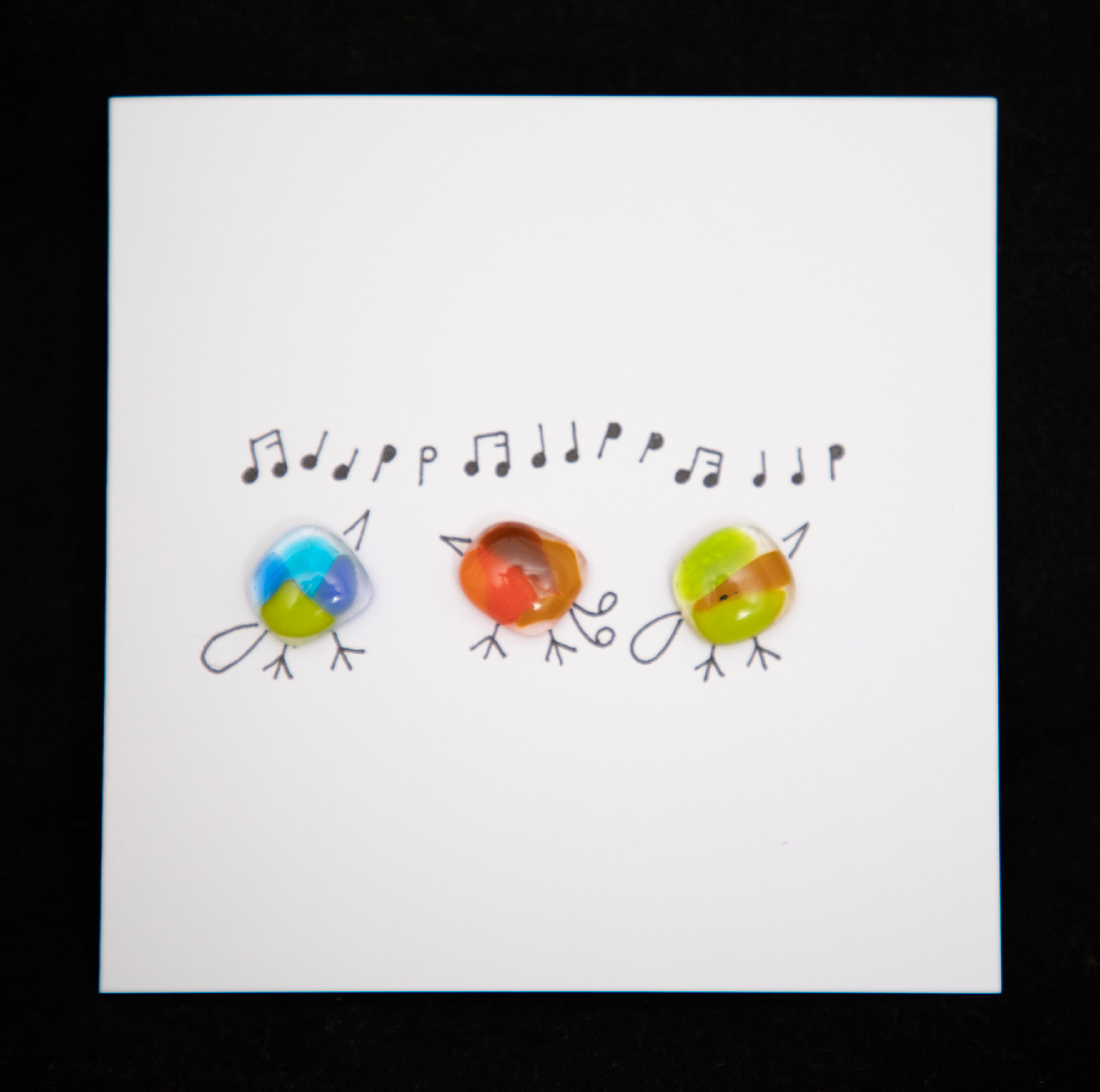 Musical Bird Greeting Card Front View