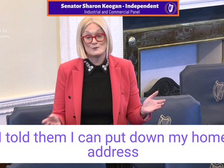 Senator Sharon Keogan — Picketing of Private Residences