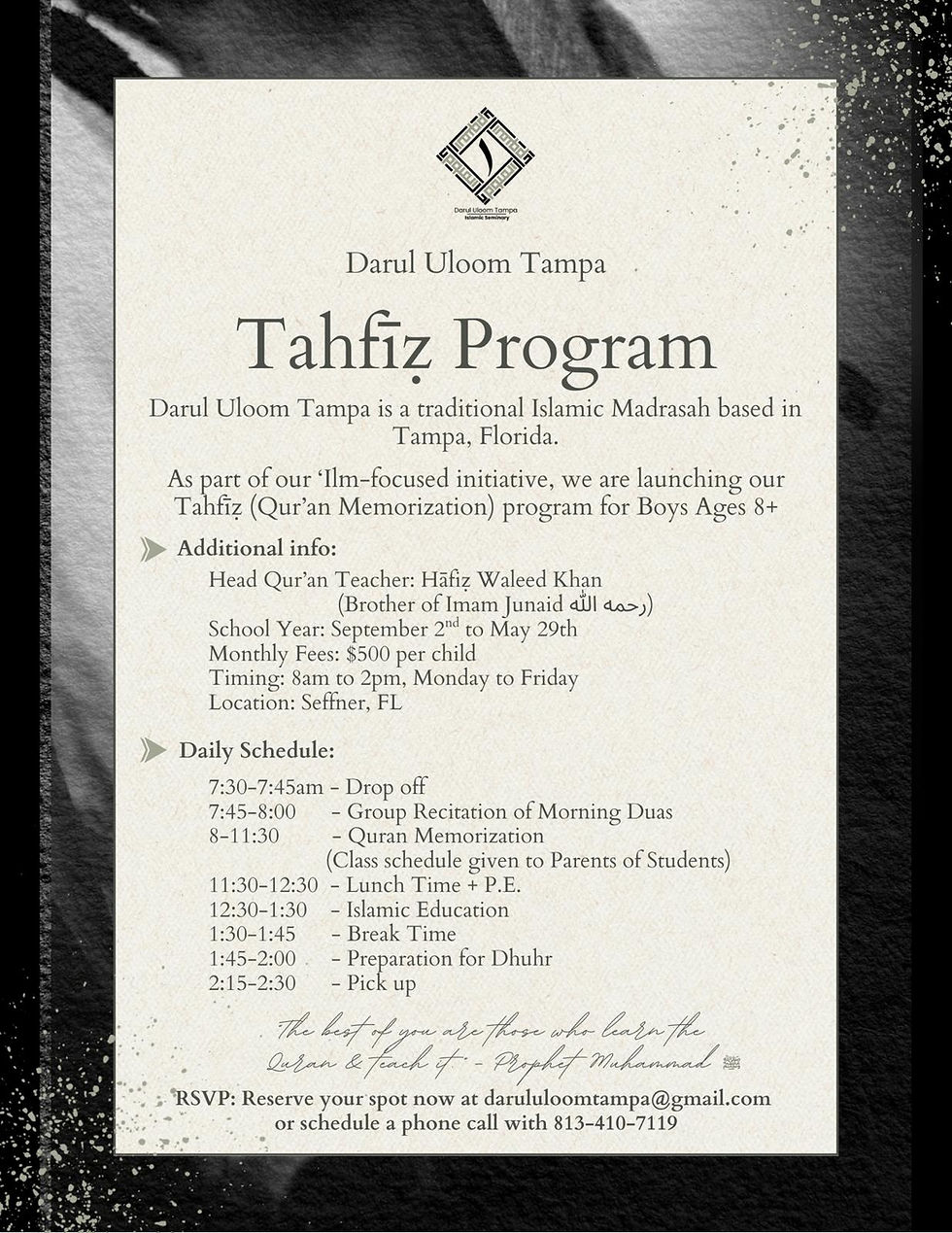 Tahfiz opening flyer