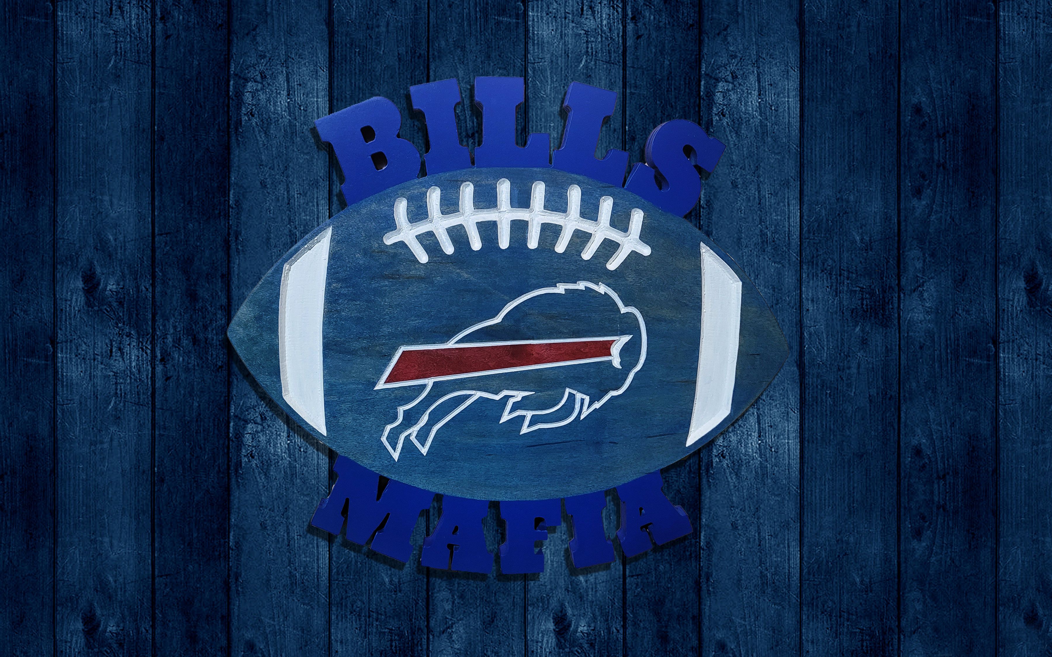 Handcrafted Buffalo Bills Mafia Wooden Football Sign | Custom Sports Wall Decor