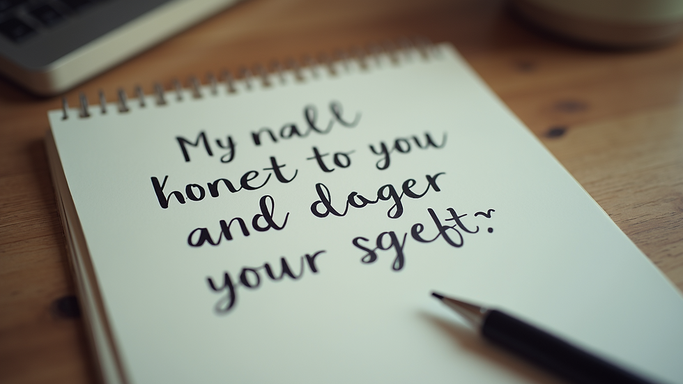 Close-up view of a handwritten note with an inspirational message