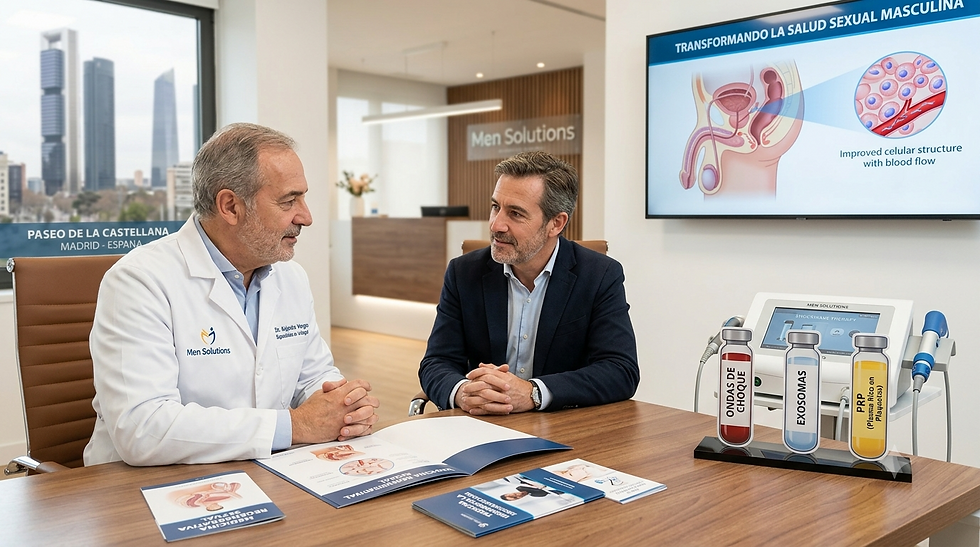 Medicina Regenerativa Sexual: Cómo las Ondas de Choque, Exosomas y PRP Están Transformando la Salud Sexual Masculina en Men Solutions, Madrid - España
