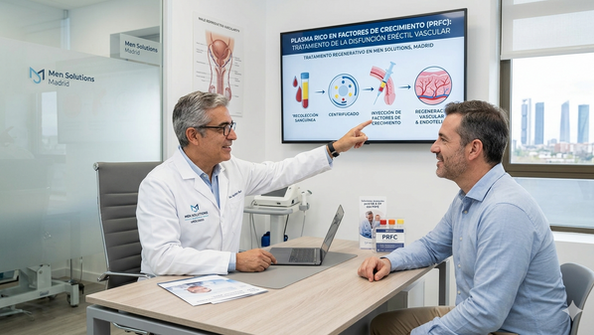 Plasma Rico en Factores de Crecimiento en Tratamiento de Disfunción Eréctil Vascular en Men Solutions, Madrid - España