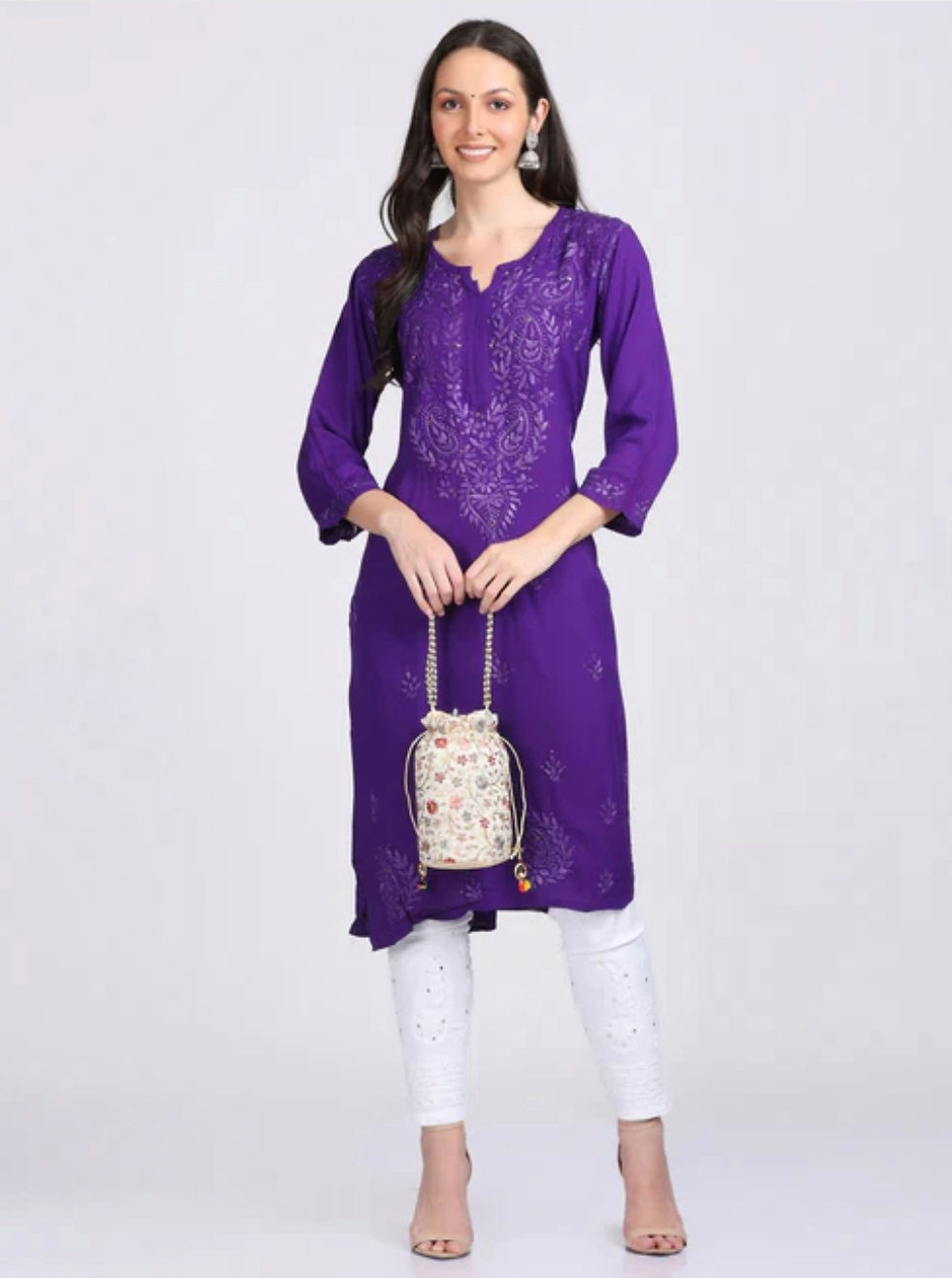 Thumbnail: Rayon mukesh work kurtis