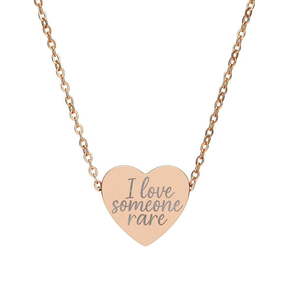 Thumbnail: Engraved Heart Necklace "I Love Someone Rare"