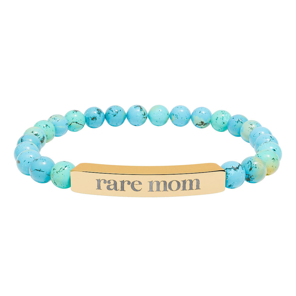 Thumbnail: Rare Mom- Natural Stone Stretch Bar Bracelet (Engraving)
