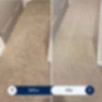 Before and after carpet cleaning Utah in a hallway.