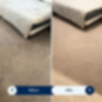 Before and after carpet cleaning Utah in a bedroom.