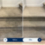 Before and after carpet cleaning Utah on stairs.