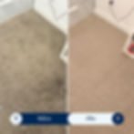 Before and after carpet cleaning Utah showing stain removal.