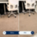Before and after carpet cleaning Utah in an office space.