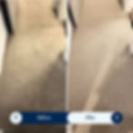 Before and after carpet cleaning Utah showing stain removal.