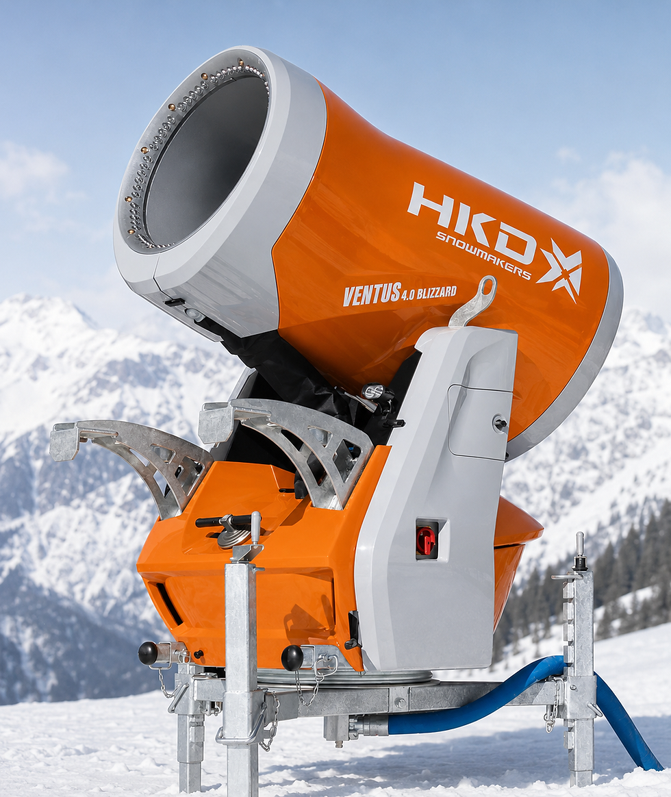 HKD VENTUS 4.0 BLIZZARD snowgun at a ski resort.