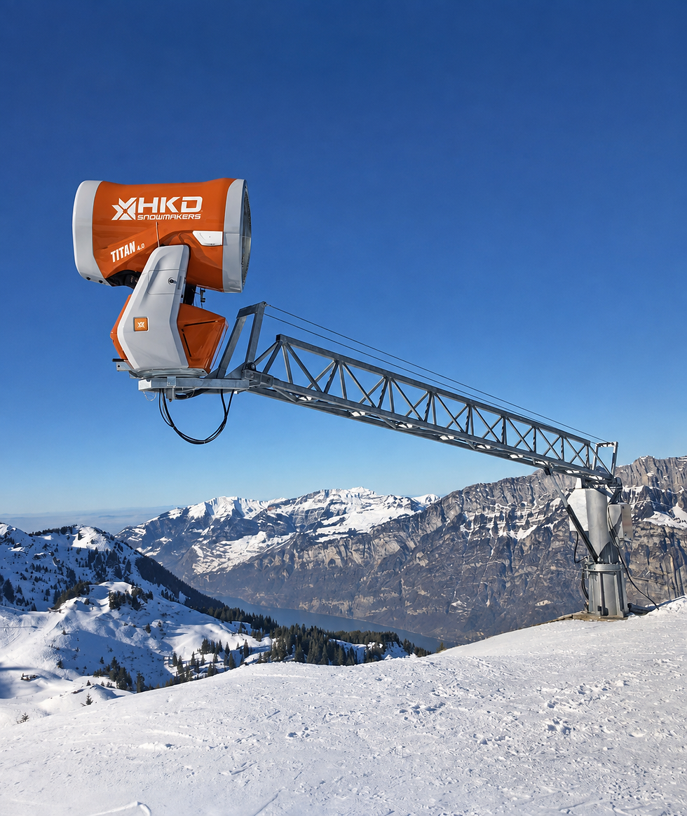 HKD snowgun mounted on a swivel arm.