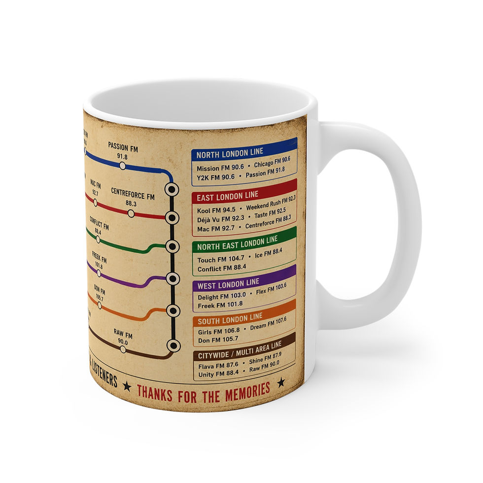 Thumbnail: London Pirate Radio Network Mug  Retro Vintage Radio Station Map Coffee Cup