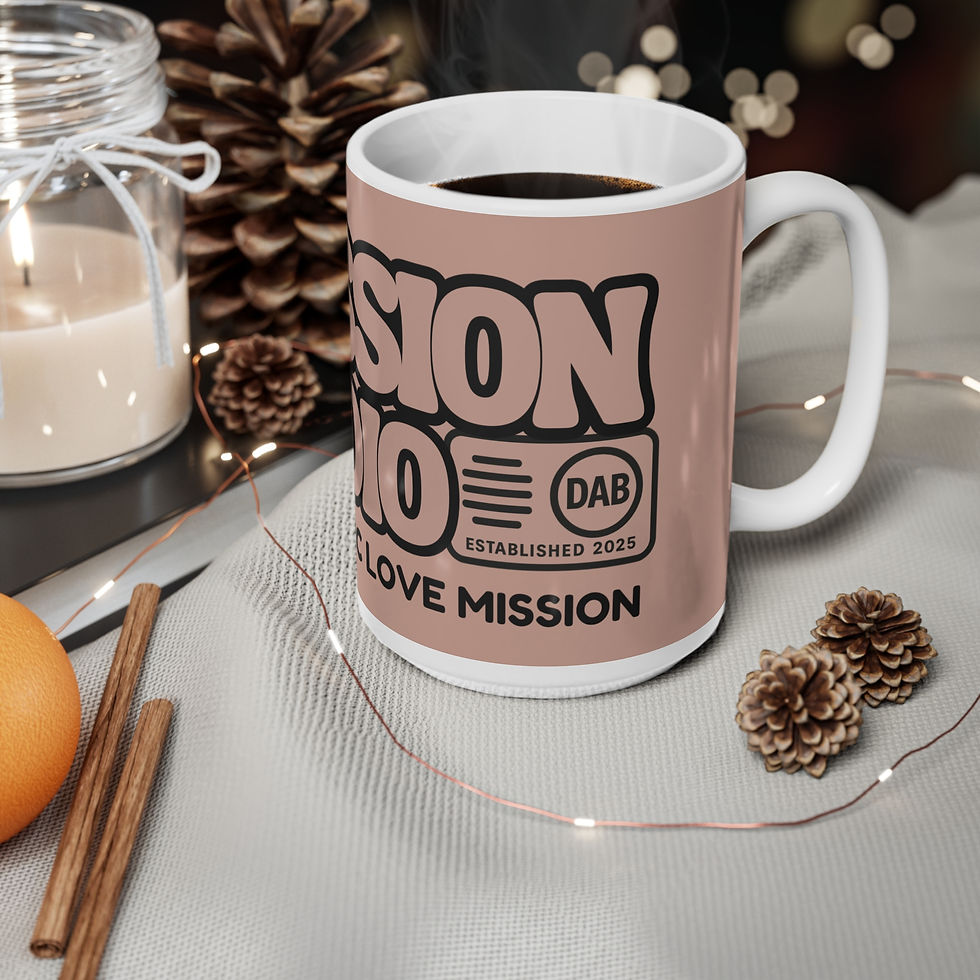 Thumbnail: Mug - Mission Radio Logo Ceramic Coffee Cup 11oz & 15oz