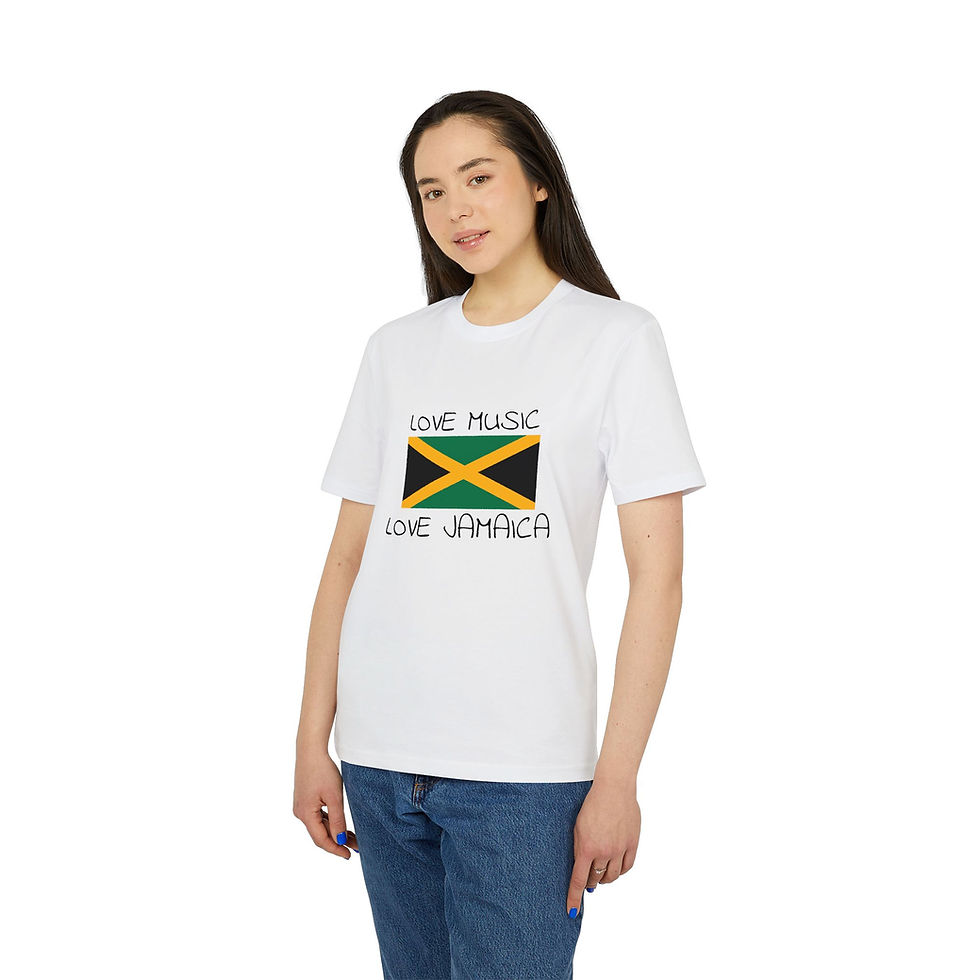 Thumbnail: T-Shirt  Love Music, Love Jamaica (Jamaica Flag Graphic)