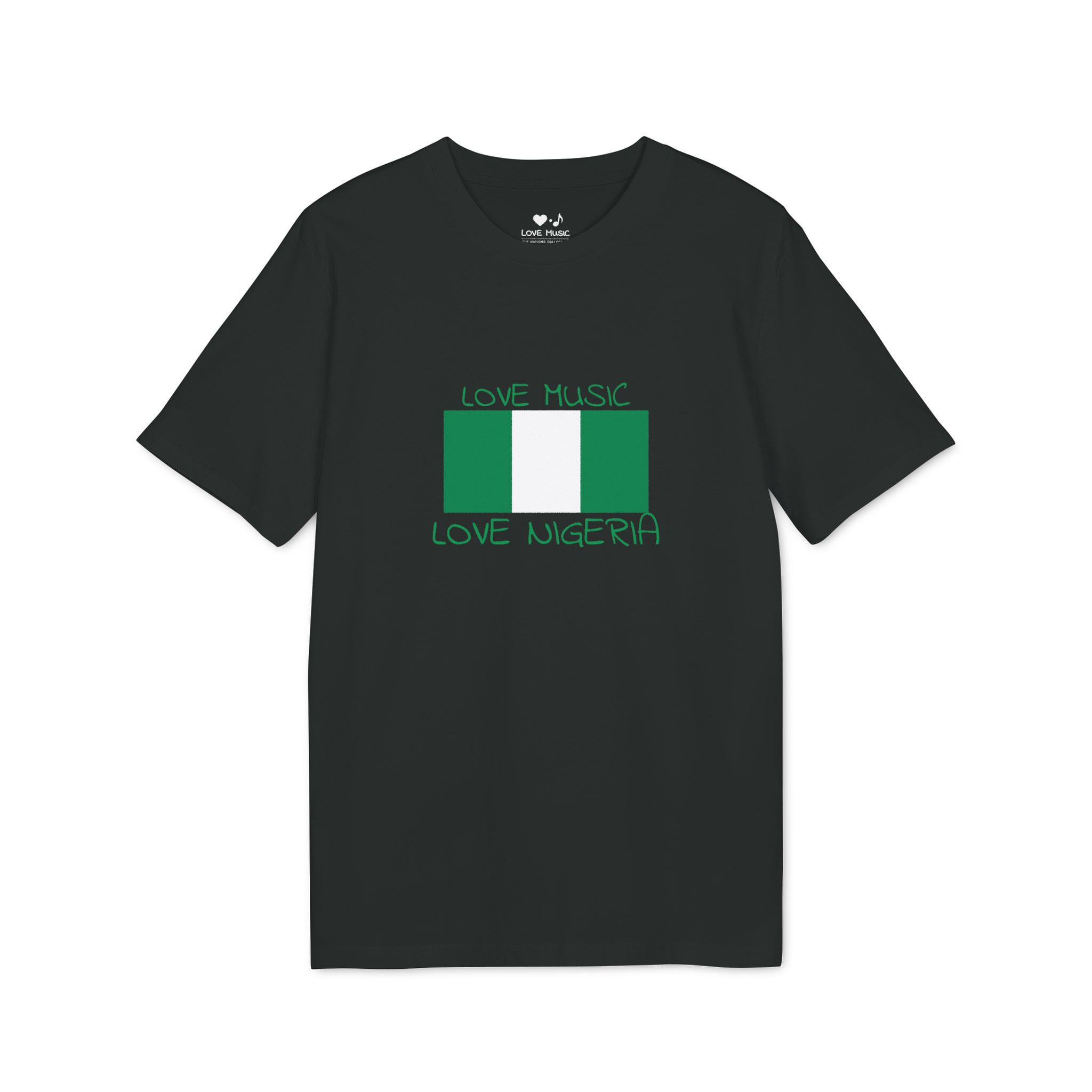 Love Music Love Nigeria T-Shirt Nigerian Flag Music Tee