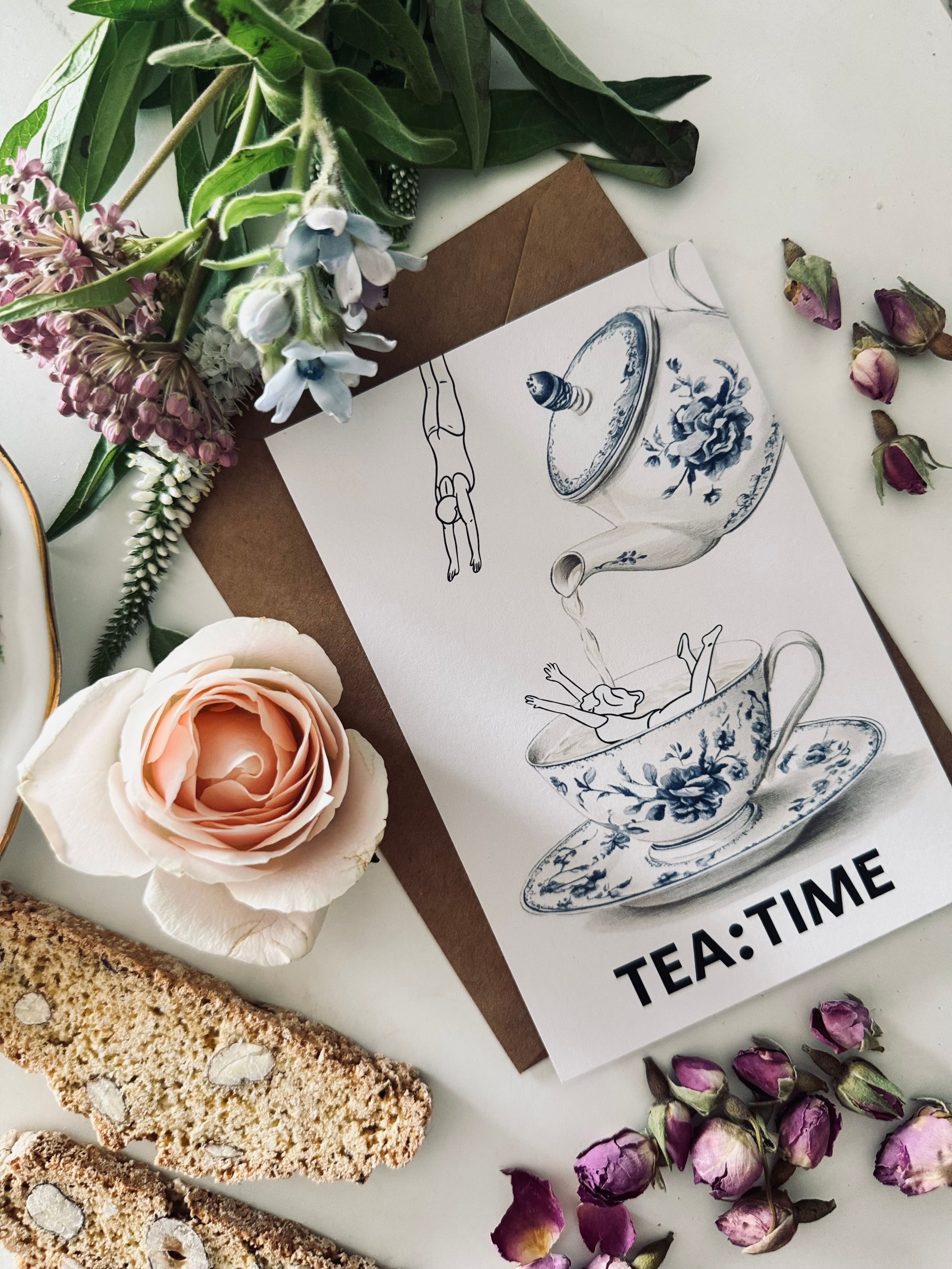 גלויית תרגיל בספל TEA TIME