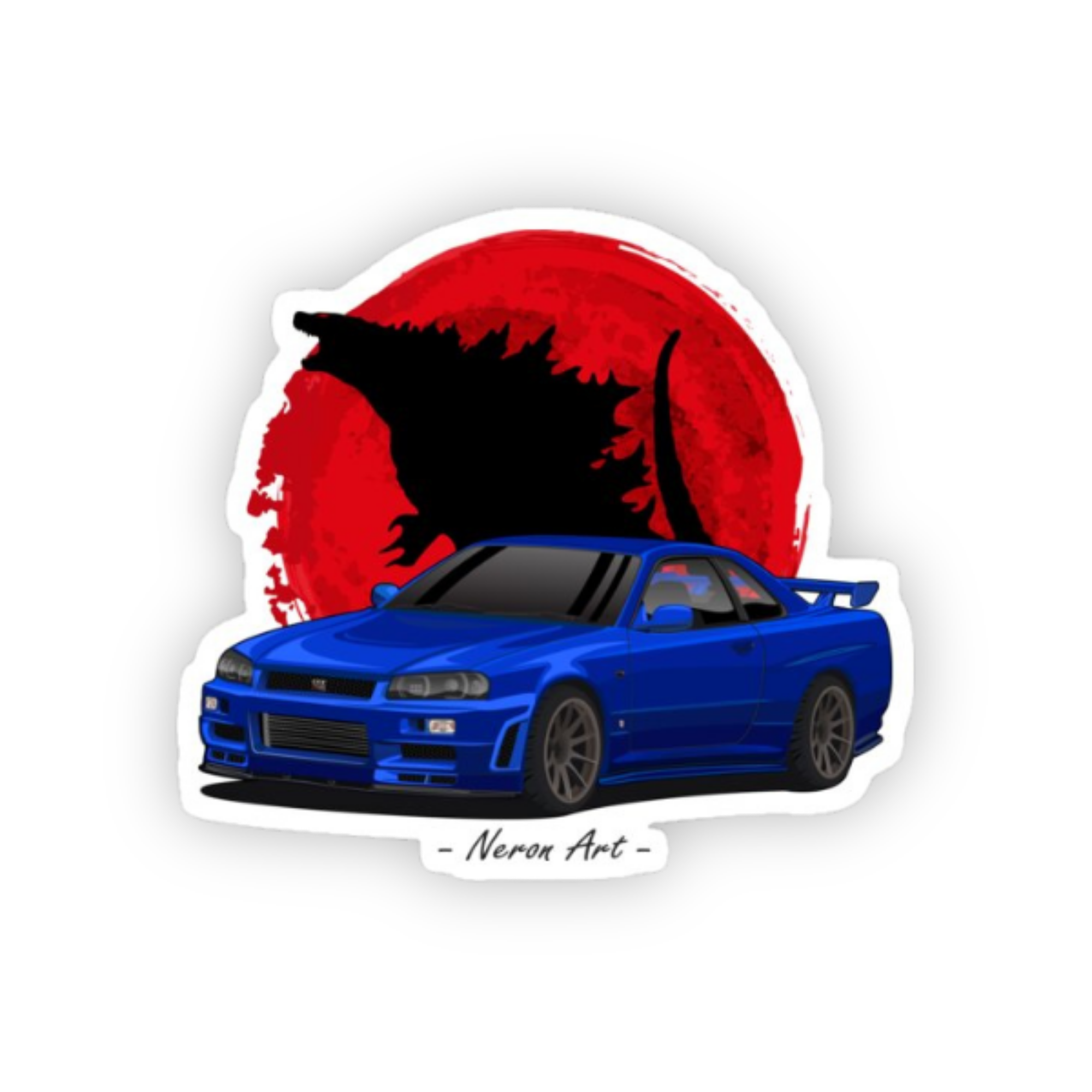 nissan skyline r34 godzilla sticker