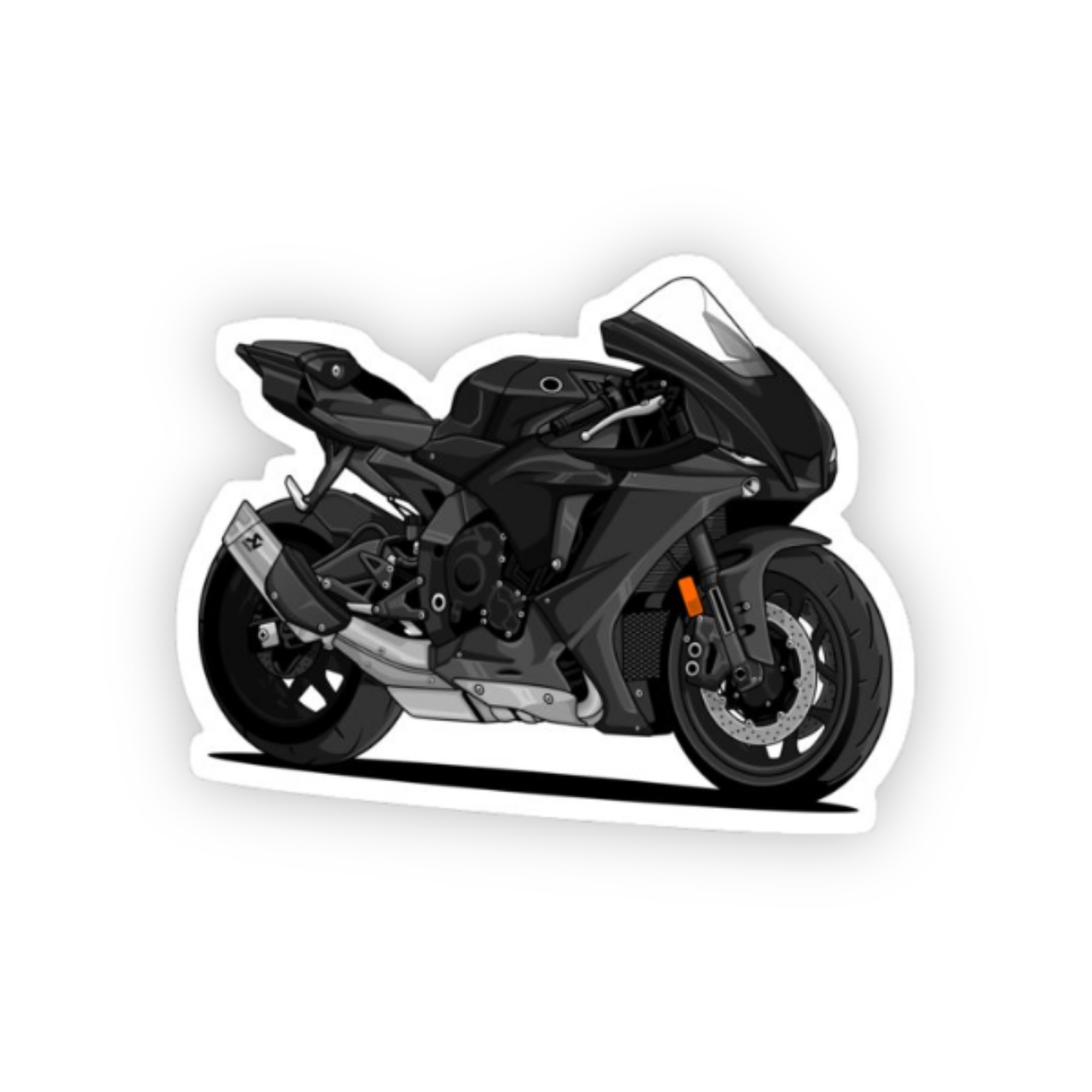 yamaha r1 sport bike sticker black superbike design