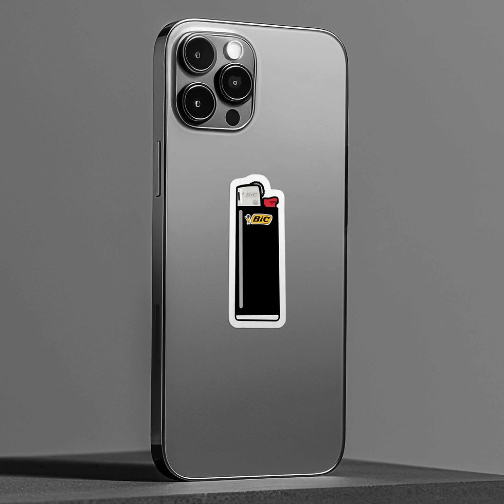 bic lighter sticker on mobile