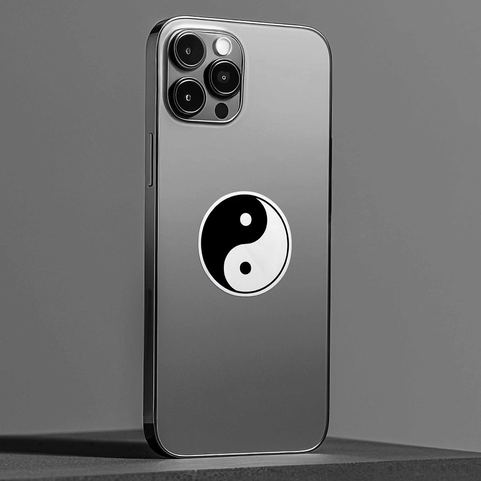yin yang sticker on mobile