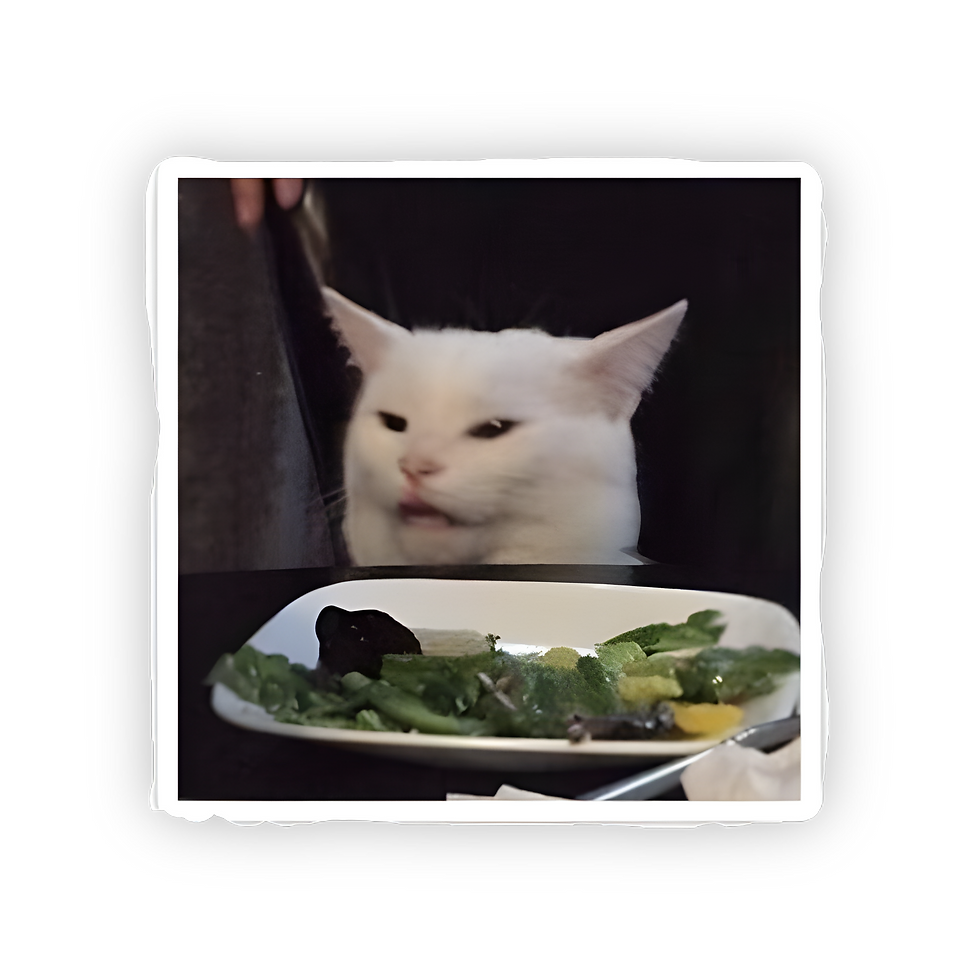 Woman yelling cat meme sticker