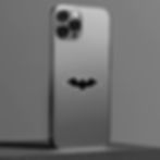 minimal batman logo sticker black design on a phone