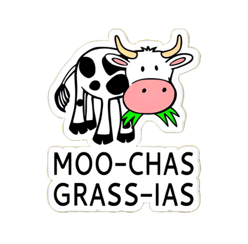 Moo-Chas Grass-Ias sticker | Stickerfever.in