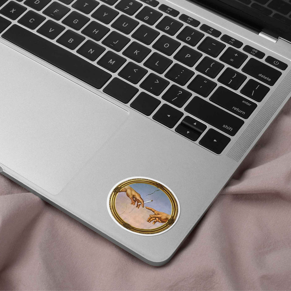 Thumbnail: Passing The J aesthetic art sticker with vintage frame and hand illustration