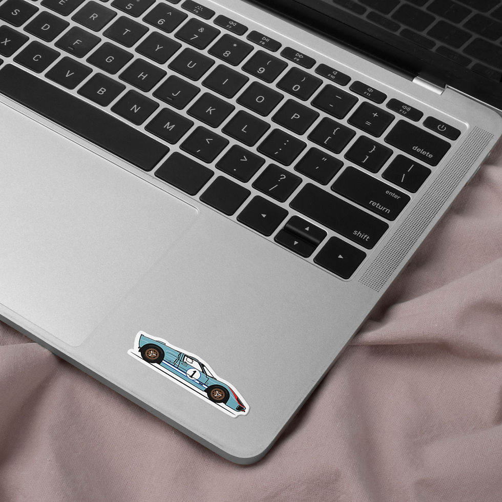 Thumbnail: Ford GT classic race car vinyl sticker on laptop