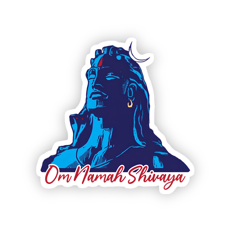 Om Namah Shivaya Lord Shiva devotional sticker in blue artistic design