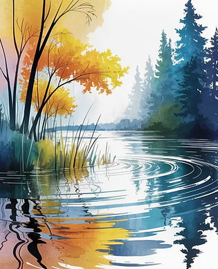 ripples on lake in Autumn